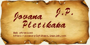 Jovana Pletikapa vizit kartica